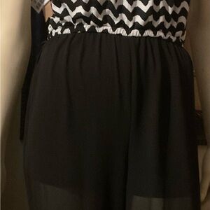 Iris Black and White Chevron Jumpsuit